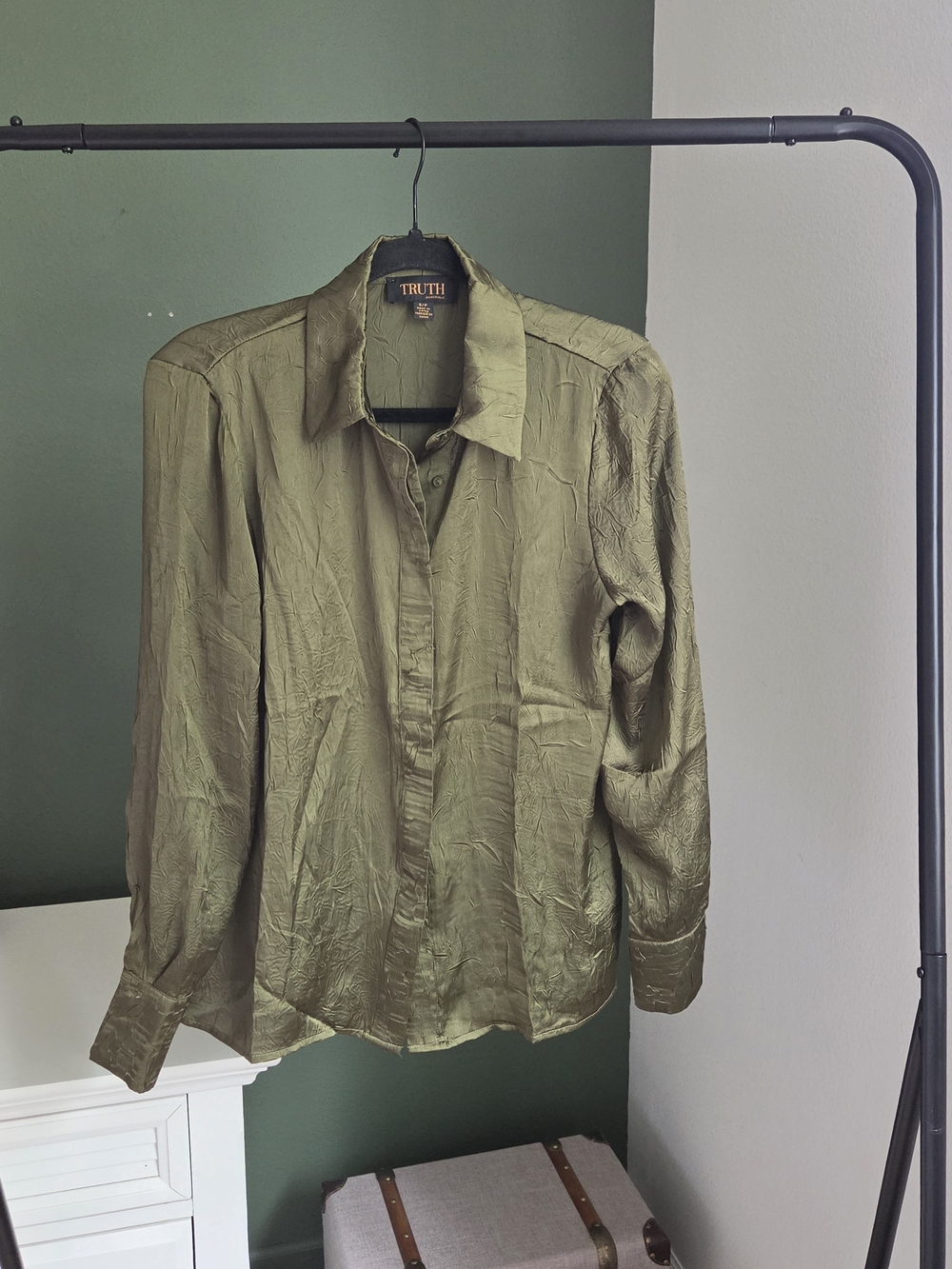 Truth Olive Button-Up Long Sleeve Shirt